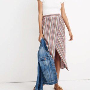 Madewell Medium Overlay Skirt in Rainbow Stripe